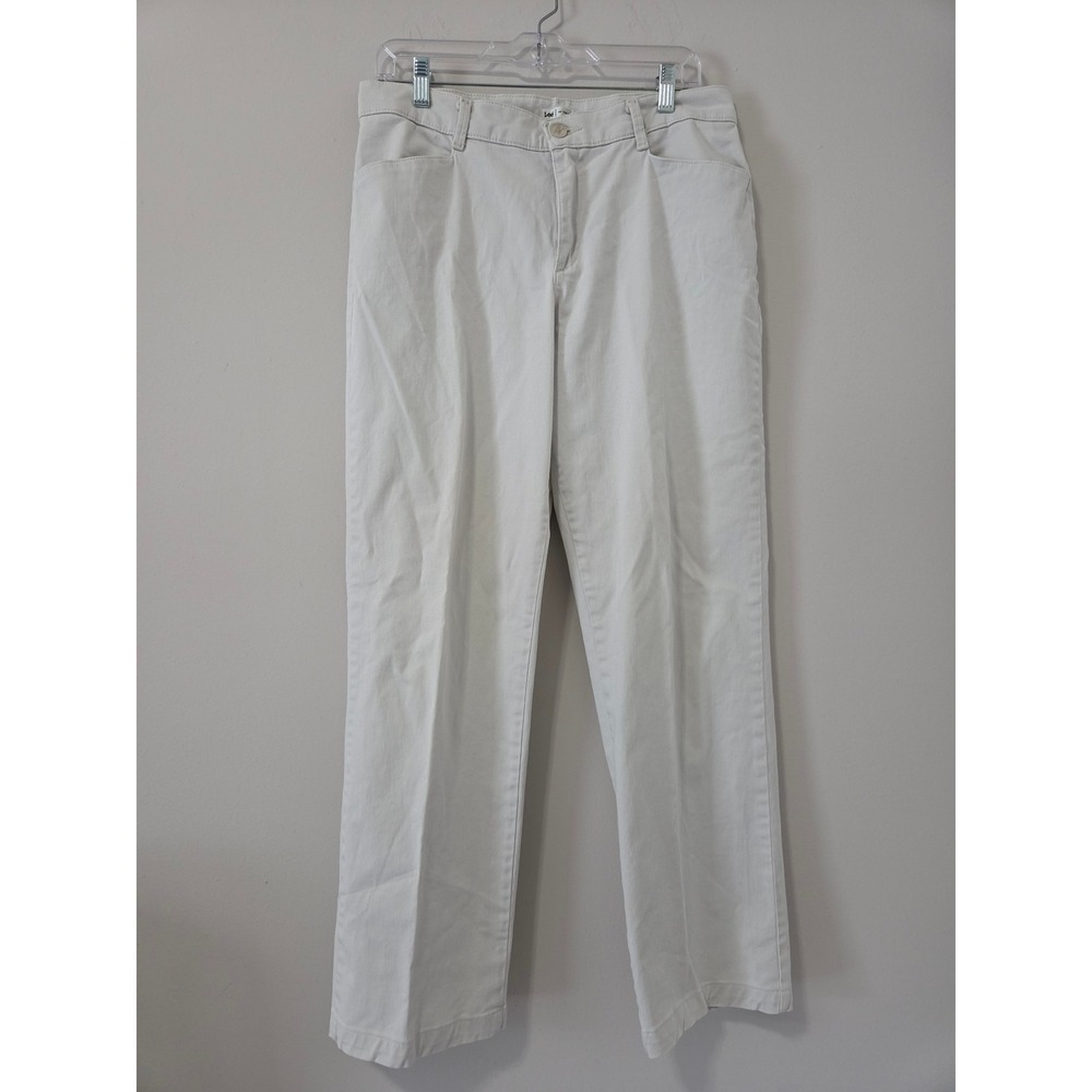 Lee At The Waist Womens Straight Leg Pants Stone Off‎ White Size 12 Medium